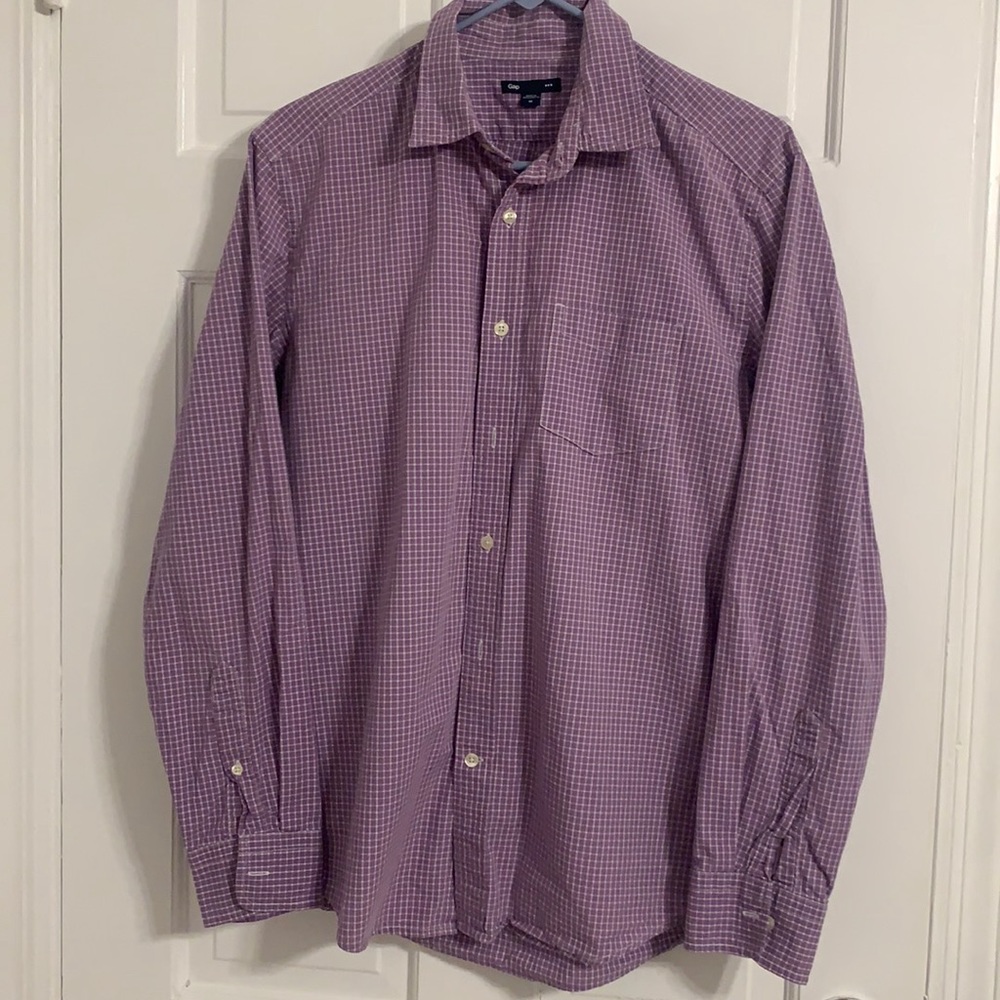 Gap Men’s dress shirt Medium, cotton, purple paid